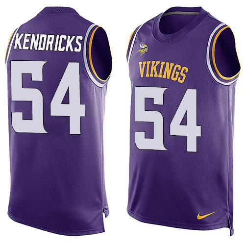  Vikings #54 Eric Kendricks Purple Team Color Men's Stitched NFL Limited Tank Top Jersey